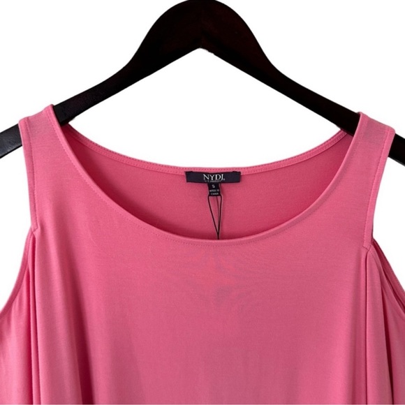 NYDJ Pink Cold Shoulder Quarter Sleeve Top Size Small - Picture 2 of 6